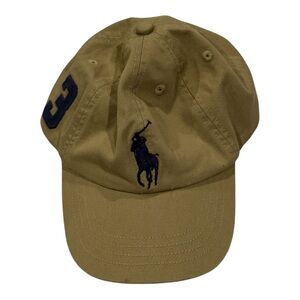 Polo by Ralph Lauren Khaki Kids Cap with Navy Logo